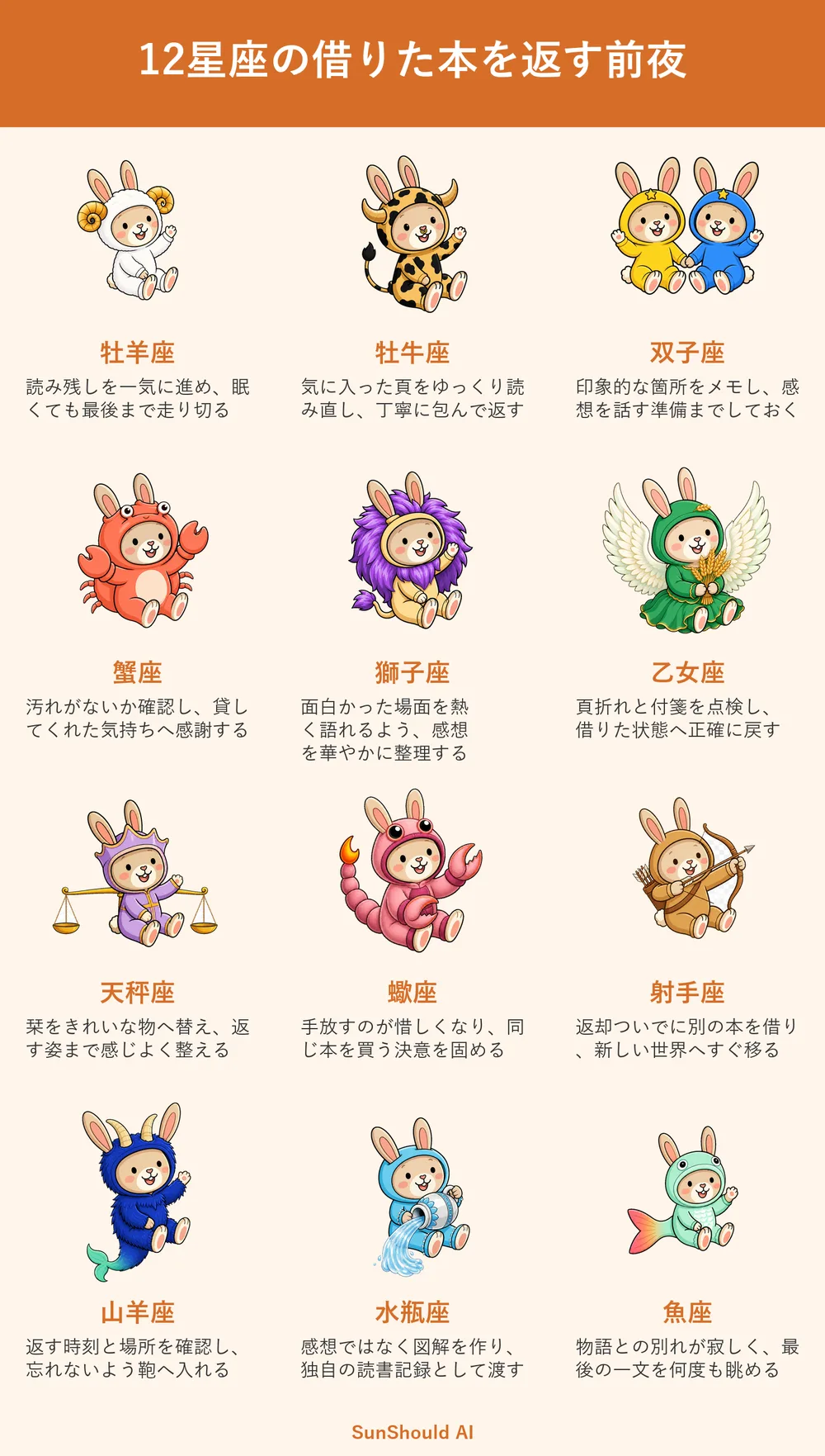 借りた本を返す前夜の12星座あるある｜牡羊座は完読、蠍座は購入決意