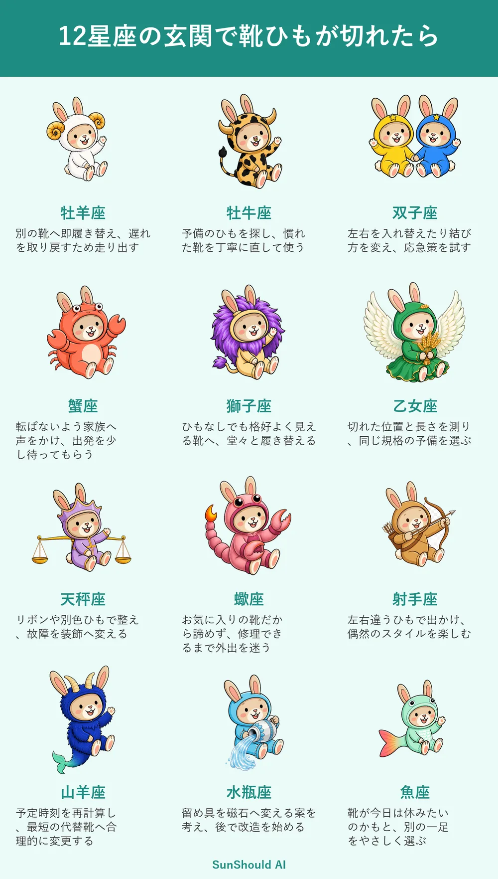 玄関で靴ひもが切れる12星座あるある｜牡羊座は即交換、天秤座は装飾