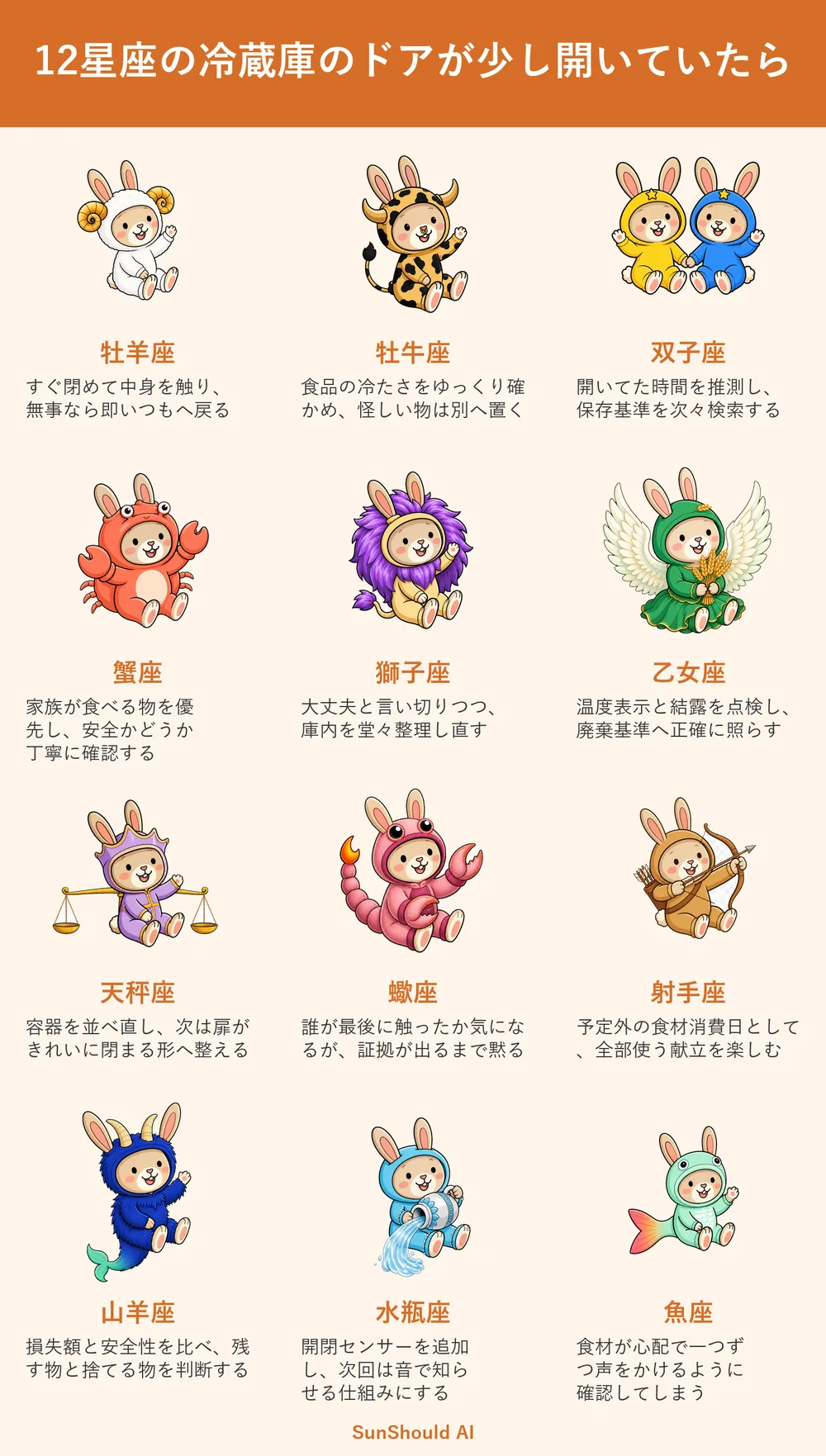 冷蔵庫が開いていた12星座あるある｜牡羊座は即閉め、水瓶座は通知化