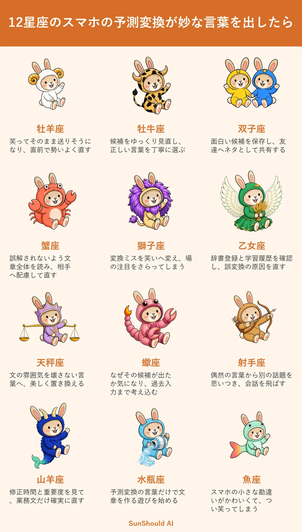 予測変換が妙な言葉を出す12星座あるある｜牡羊座は即修正、水瓶座は遊ぶ