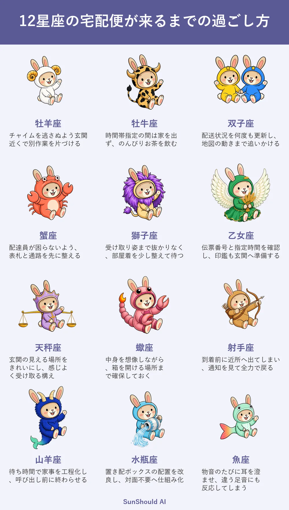 宅配便を待つ12星座あるある｜双子座は追跡更新、山羊座は家事を工程化