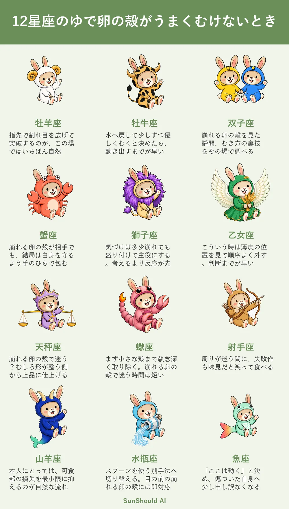 ゆで卵の殻がむけない12星座あるある｜牡羊座は突破、乙女座は薄皮を見極める