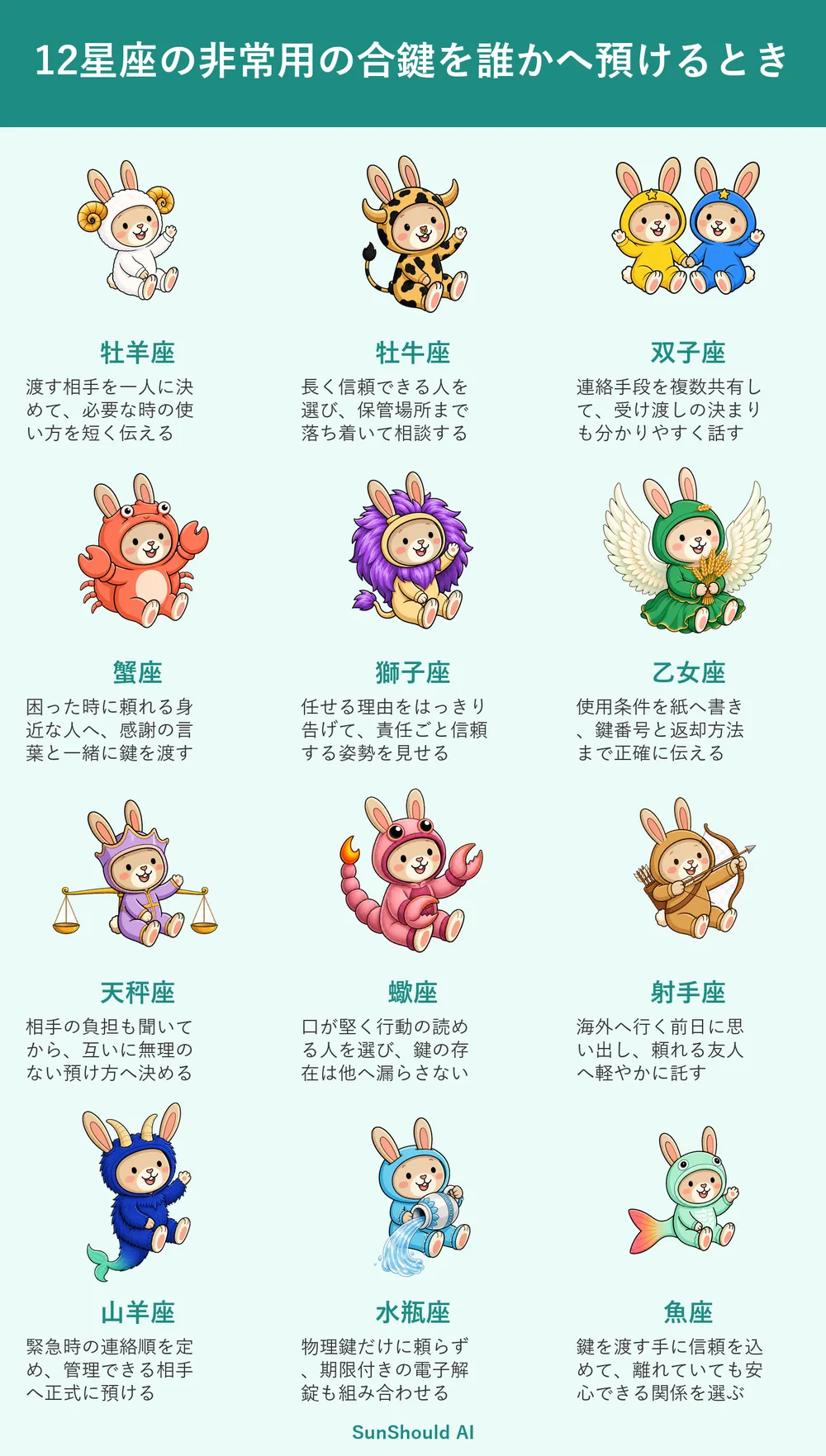 非常用の合鍵を誰かへ預けるときの12星座あるある｜牡羊座は即決