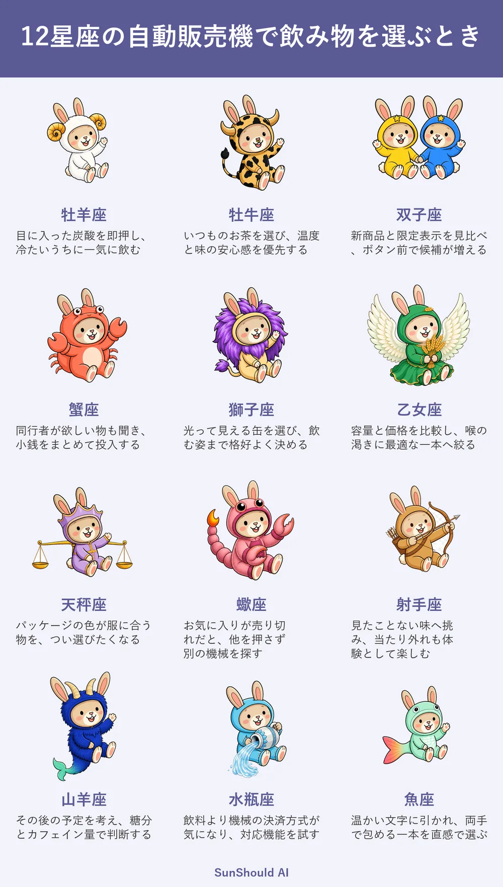 自動販売機の12星座あるある｜牡羊座は炭酸即決、水瓶座は決済機能を試す